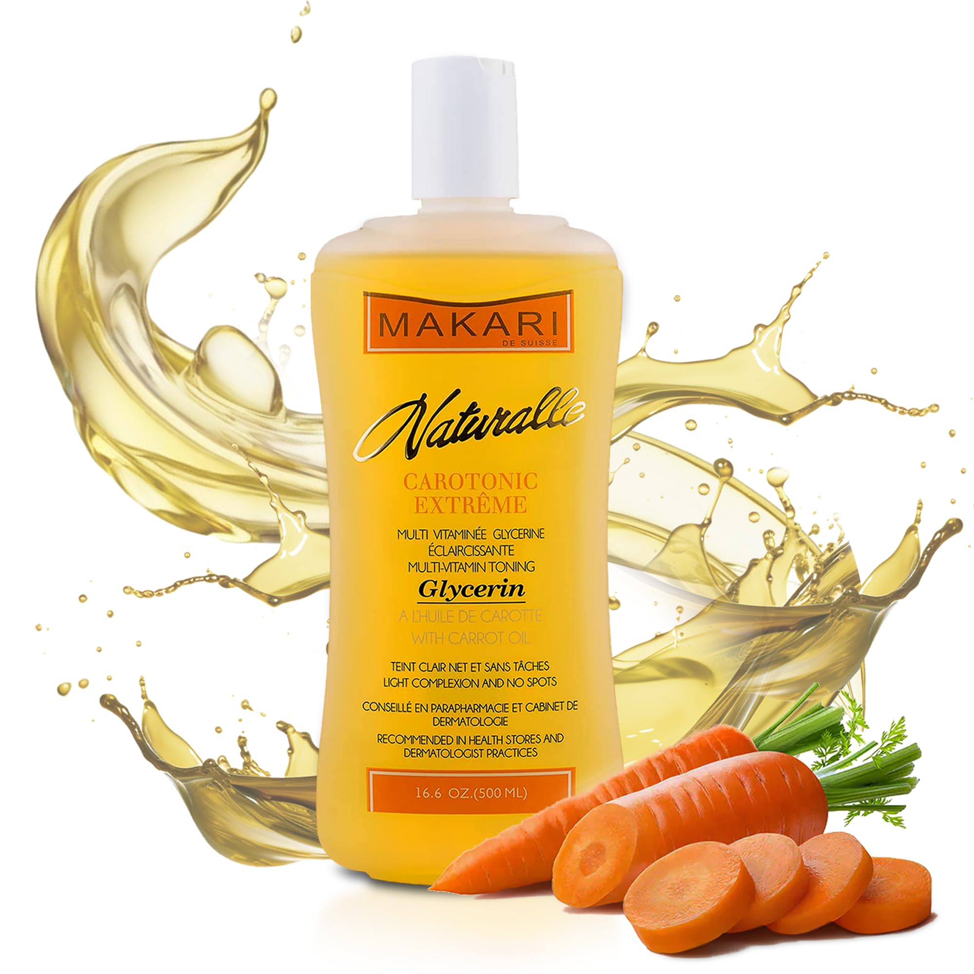 MAKARI Naturalle Carotonic Extreme Body Glycerin (16.6 oz) | Helps Brighten Skin and Fade Body Scars and Marks | Glycerin Oil for All Skin Types | Safe for Sensitive Skin and Kids Ages 12 and Up